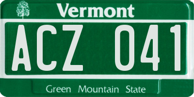 VT license plate ACZ041
