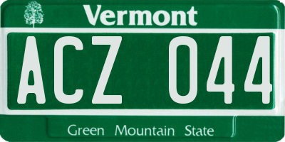 VT license plate ACZ044