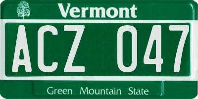 VT license plate ACZ047