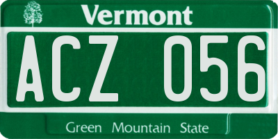 VT license plate ACZ056