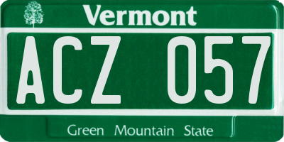 VT license plate ACZ057