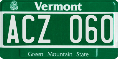 VT license plate ACZ060