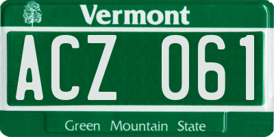 VT license plate ACZ061