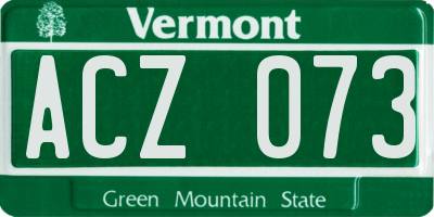 VT license plate ACZ073