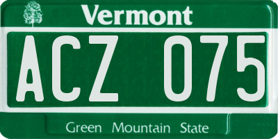 VT license plate ACZ075