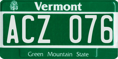 VT license plate ACZ076