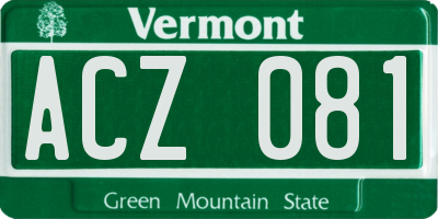 VT license plate ACZ081