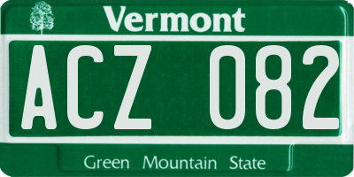VT license plate ACZ082