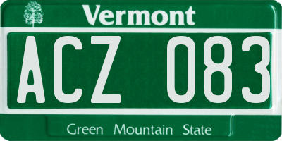 VT license plate ACZ083
