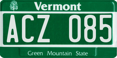 VT license plate ACZ085