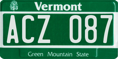 VT license plate ACZ087