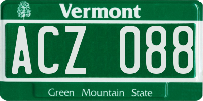 VT license plate ACZ088