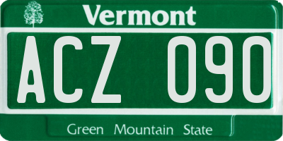 VT license plate ACZ090