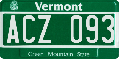 VT license plate ACZ093