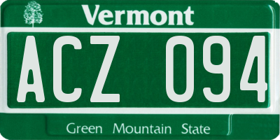 VT license plate ACZ094