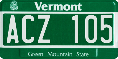 VT license plate ACZ105