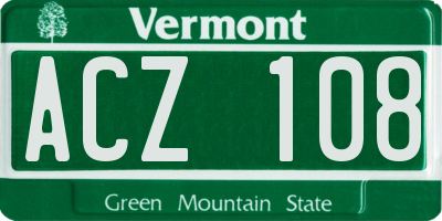 VT license plate ACZ108