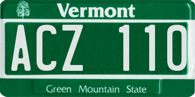 VT license plate ACZ110