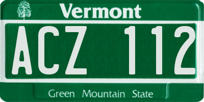 VT license plate ACZ112