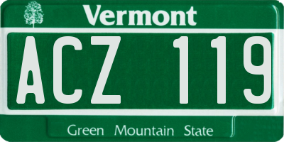 VT license plate ACZ119