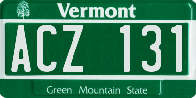 VT license plate ACZ131