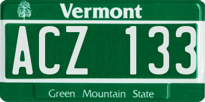 VT license plate ACZ133