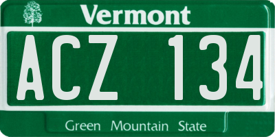 VT license plate ACZ134