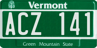 VT license plate ACZ141