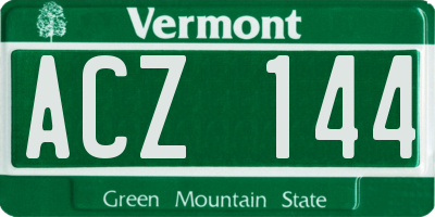 VT license plate ACZ144