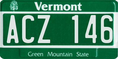 VT license plate ACZ146