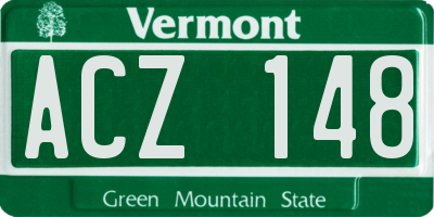 VT license plate ACZ148