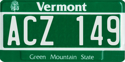 VT license plate ACZ149
