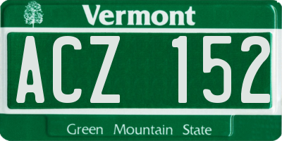 VT license plate ACZ152