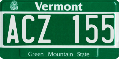 VT license plate ACZ155