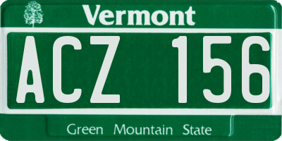 VT license plate ACZ156