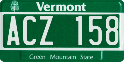VT license plate ACZ158