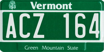 VT license plate ACZ164