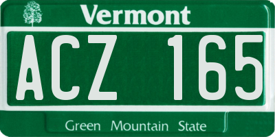 VT license plate ACZ165