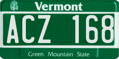 VT license plate ACZ168
