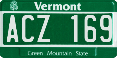 VT license plate ACZ169