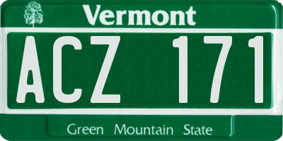 VT license plate ACZ171