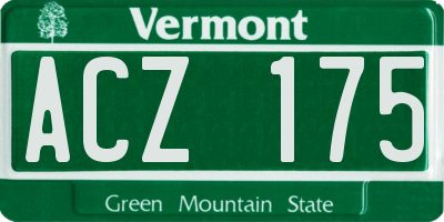 VT license plate ACZ175