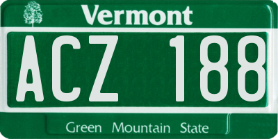 VT license plate ACZ188