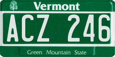 VT license plate ACZ246