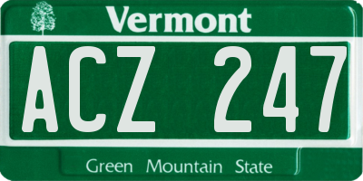 VT license plate ACZ247