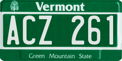 VT license plate ACZ261
