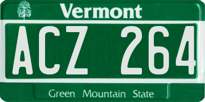 VT license plate ACZ264