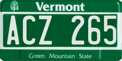 VT license plate ACZ265