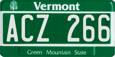 VT license plate ACZ266