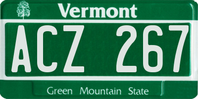 VT license plate ACZ267